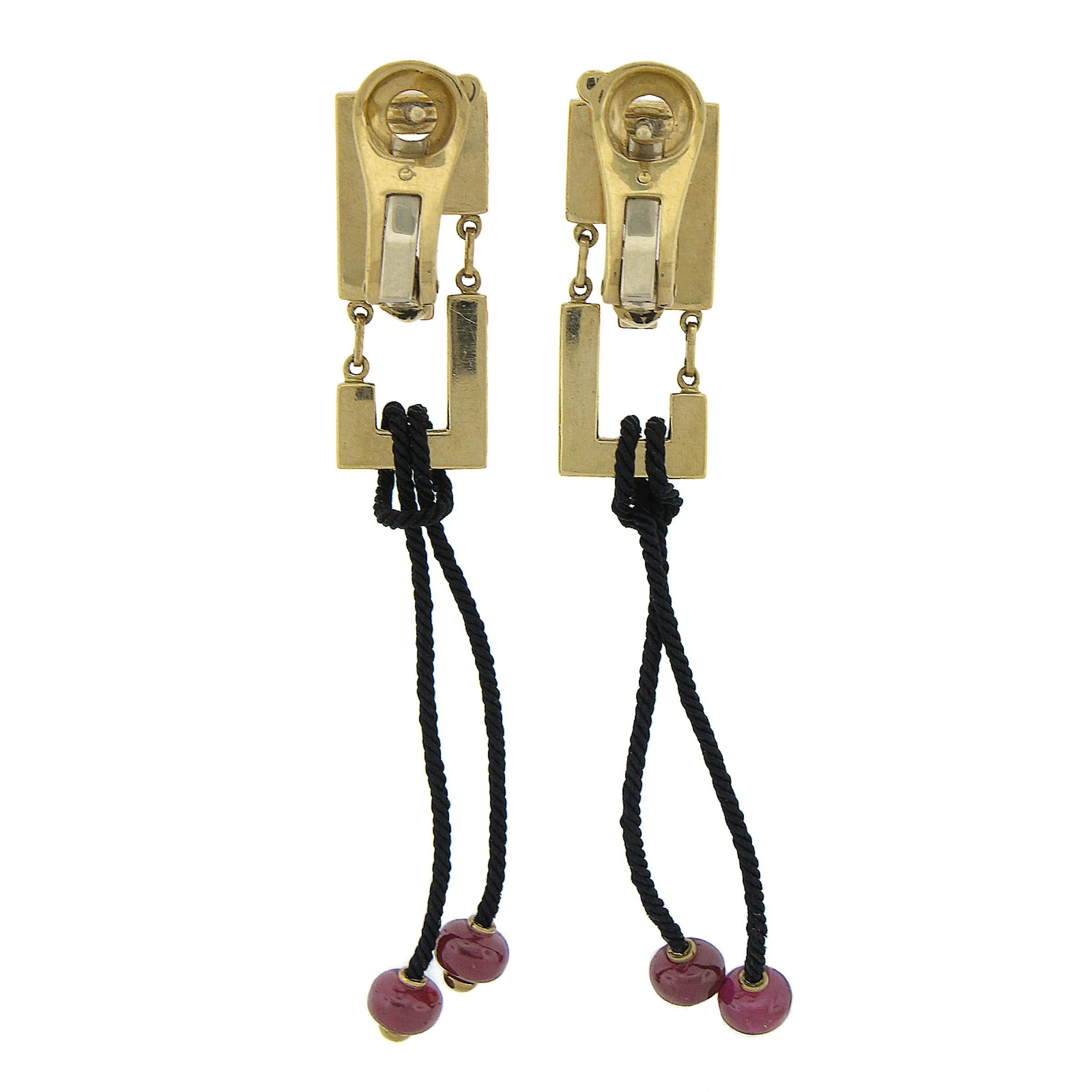 Cartier Le Baiser Du Dragon Collar de oro de 18k y cordón de rubíes con pendientes colgantes 3