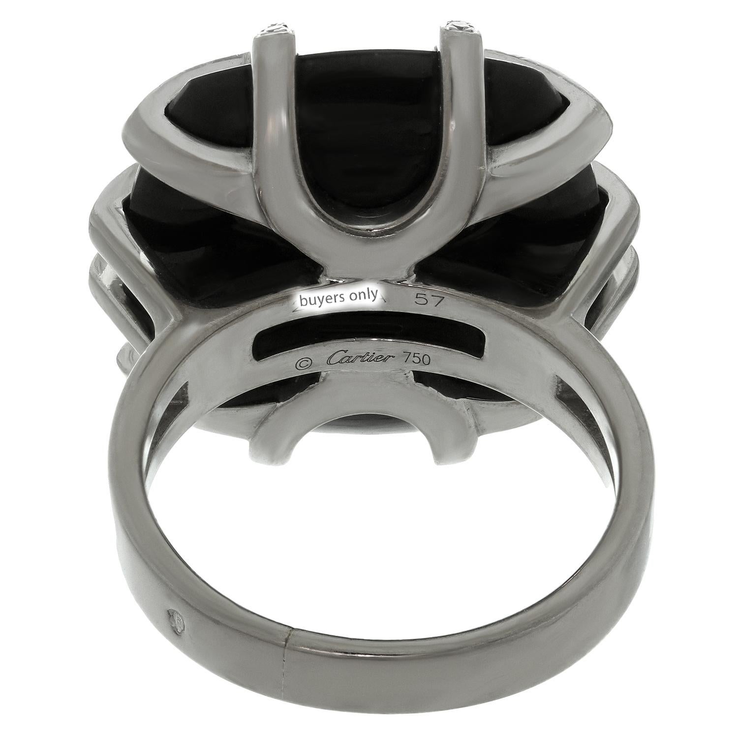 Cartier Le Baiser Du Dragon Schwarz Jade Diamant Weißgold Ring 1