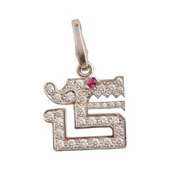 Cartier Le Baiser du Dragon Ciondolo in oro bianco con diamante e rubino
