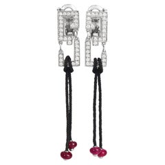 Cartier Le Baiser Du Dragon Diamond 18K Gold Drop Earrings
