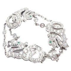 Cartier Le Baiser Du Dragon Diamond Emerald White Gold Bracelet