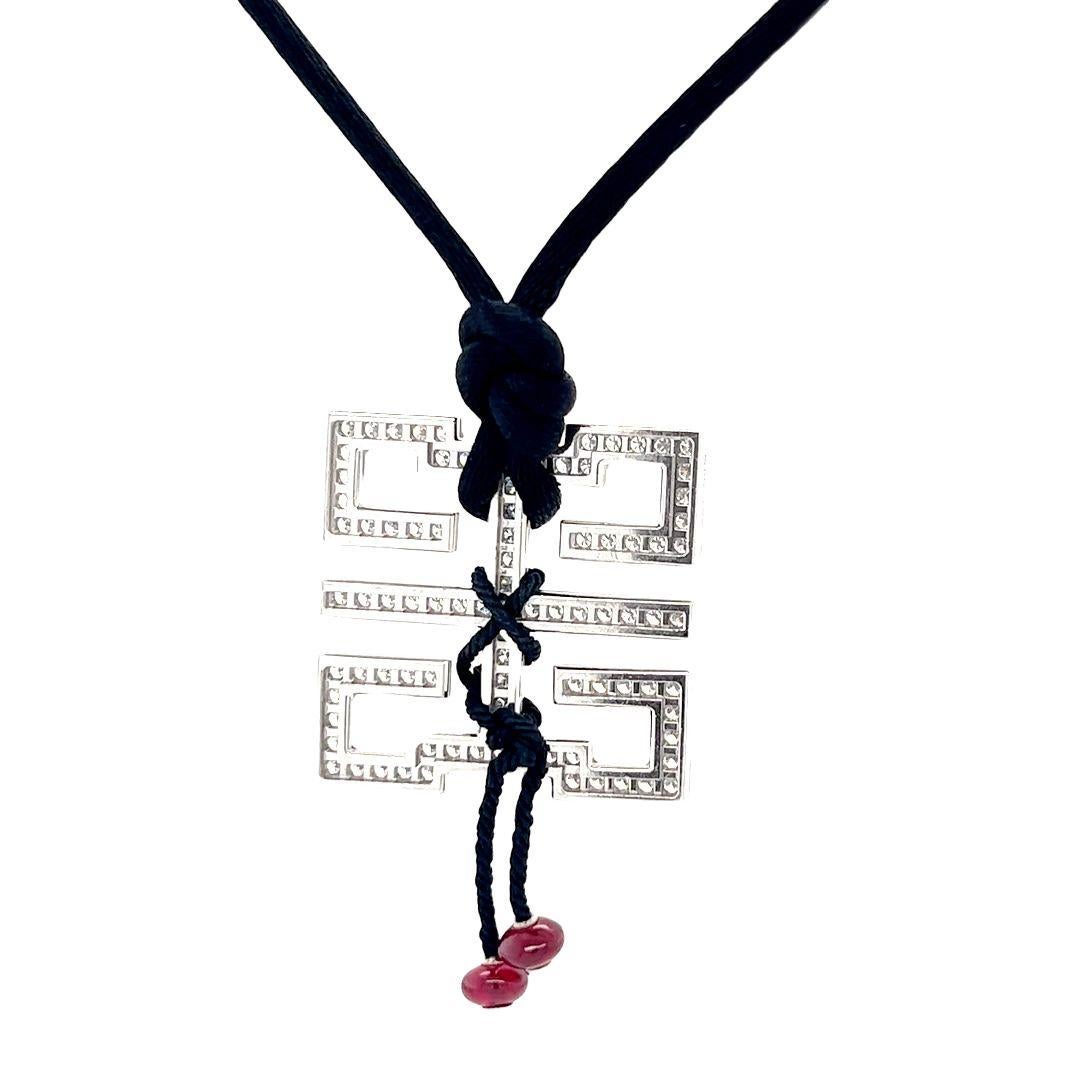 Round Cut Cartier Le Baiser du Dragon Diamond Pendant Necklace For Sale