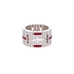 Cartier Le Baiser du Dragon Diamond & Red Enamel Ring White Gold