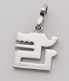 Cartier Le Baiser Du Dragon  Diamant-Rubin 18K Weißgold Charm-Anhänger