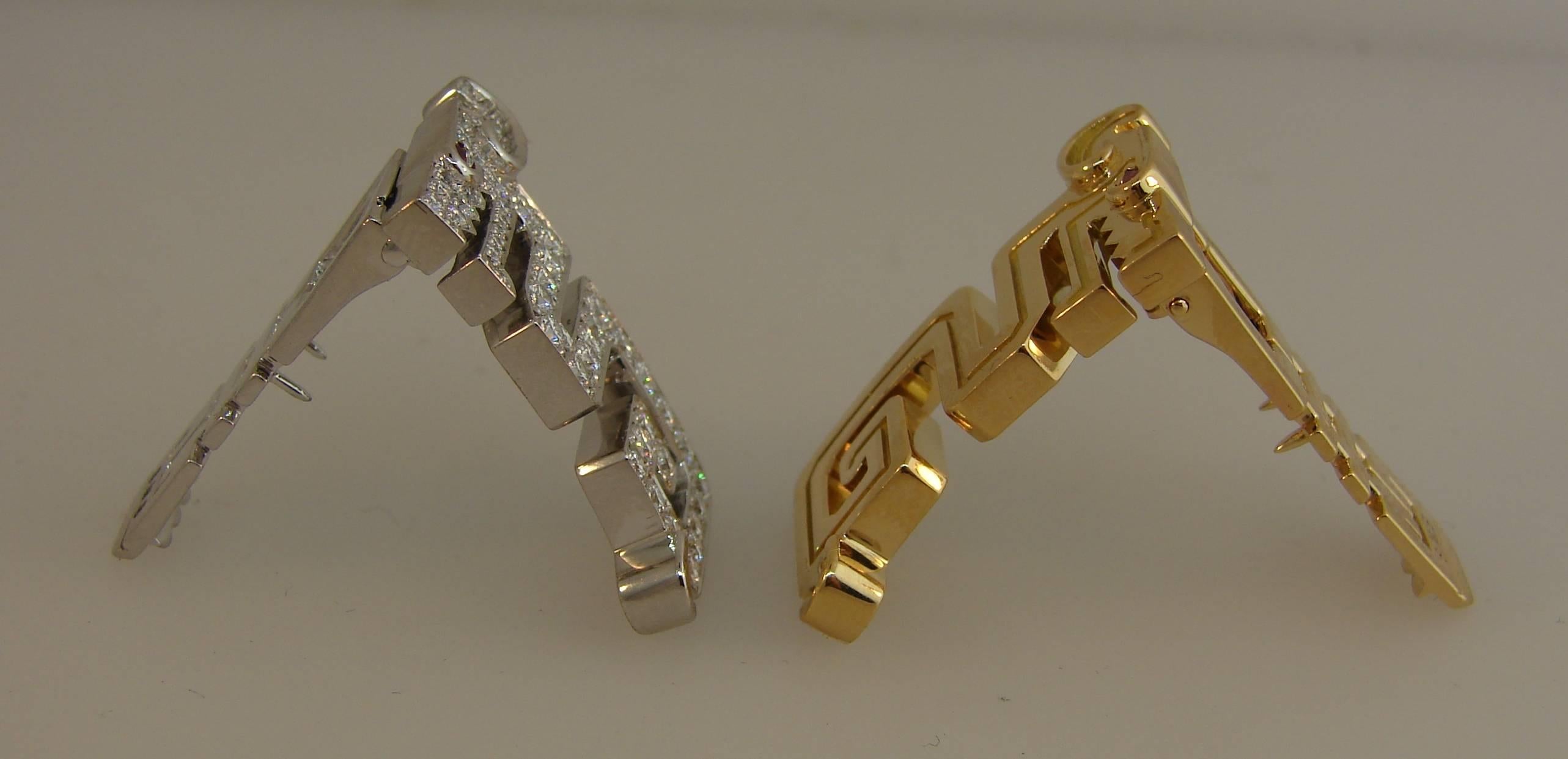 Cartier Le Baiser Du Dragon Diamond Ruby Gold Clip Pair 1