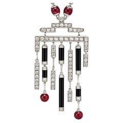 Cartier Le Baiser du Dragon Diamond Ruby Onyx Necklace 1.80 CTW