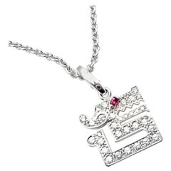 Cartier Le Baiser Du Dragon Diamond Ruby White Gold Pendant Necklace