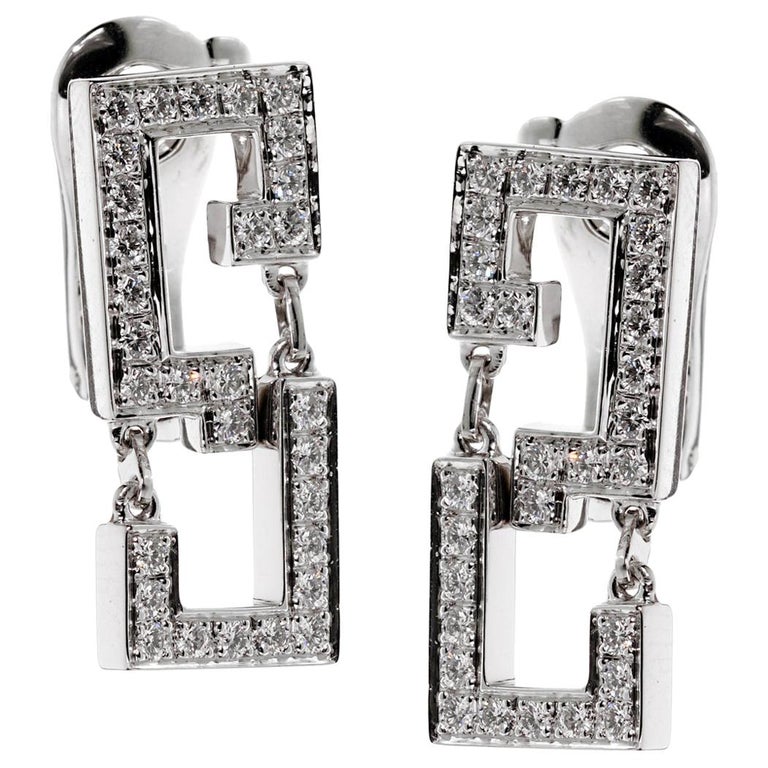 Cartier Le Baiser Du Dragon Diamond White Gold Earrings at 1stDibs