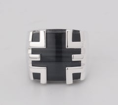 Cartier Le Baiser Du Dragon Falcon's Eye 18k White Gold Men's Ring Size 56 7.5
