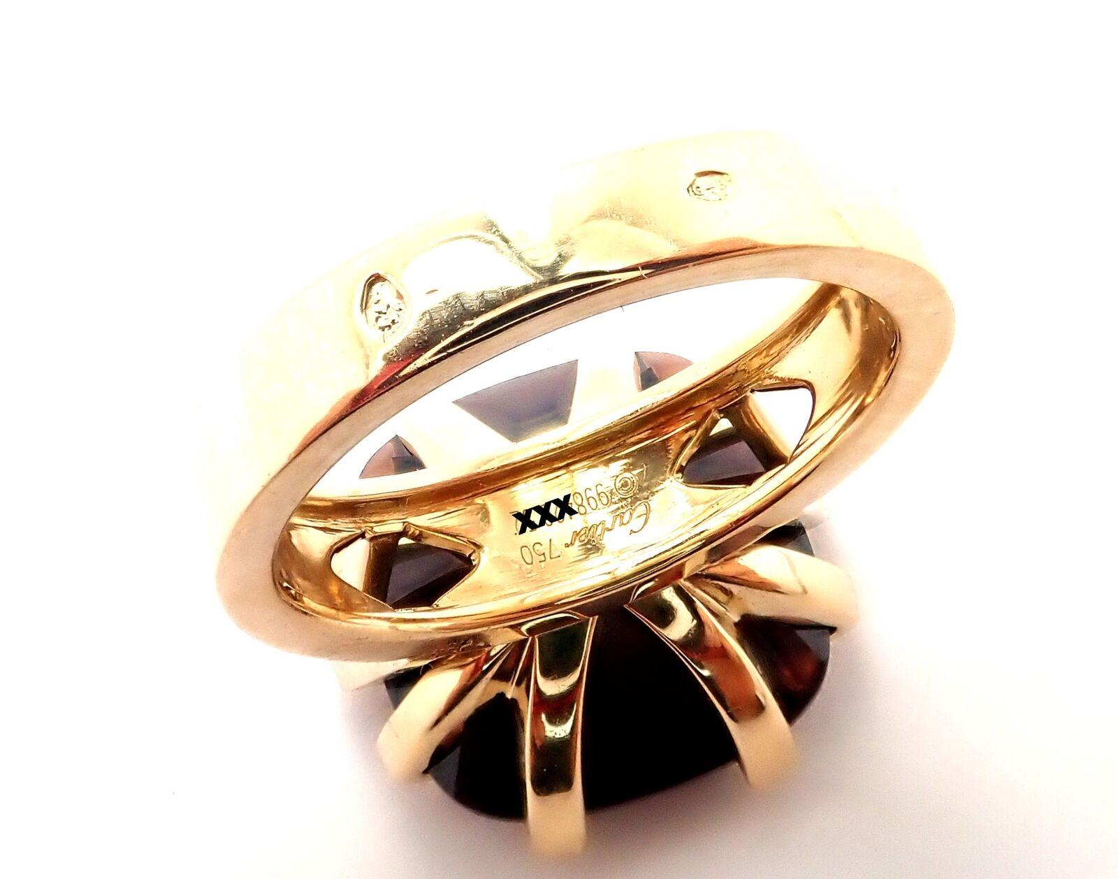 Cartier Le Baiser du Dragon Garnet Yellow Gold Ring In Excellent Condition For Sale In Holland, PA