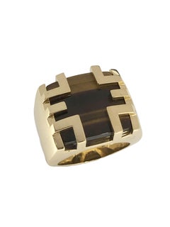 Cartier Le Baiser Du Dragon Large yellow Gold and Tiger Eye Ring
