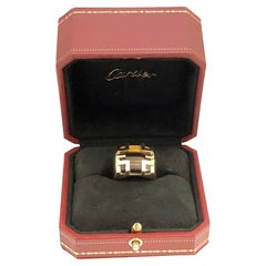 Cartier Le Baiser Du Dragon Large yellow Gold and Tiger Eye Ring