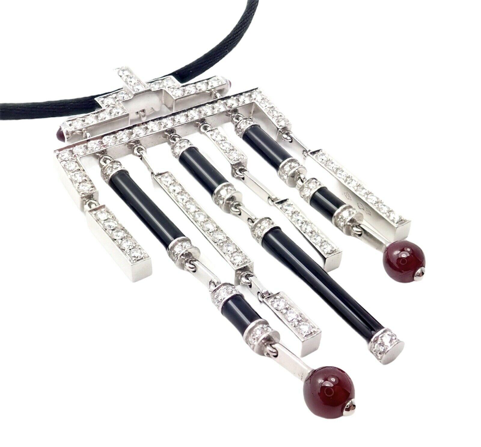 Cartier Le Baiser Du Dragon - Collana in oro con ciondolo in onice e rubino e diamanti in vendita 2