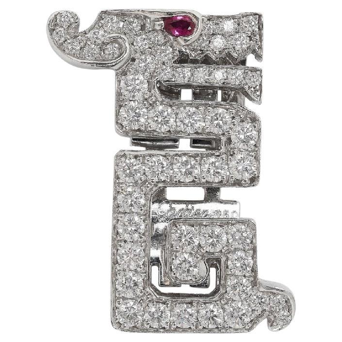Cartier Le BAISER Du DRAGON Pin/Clip. in vendita