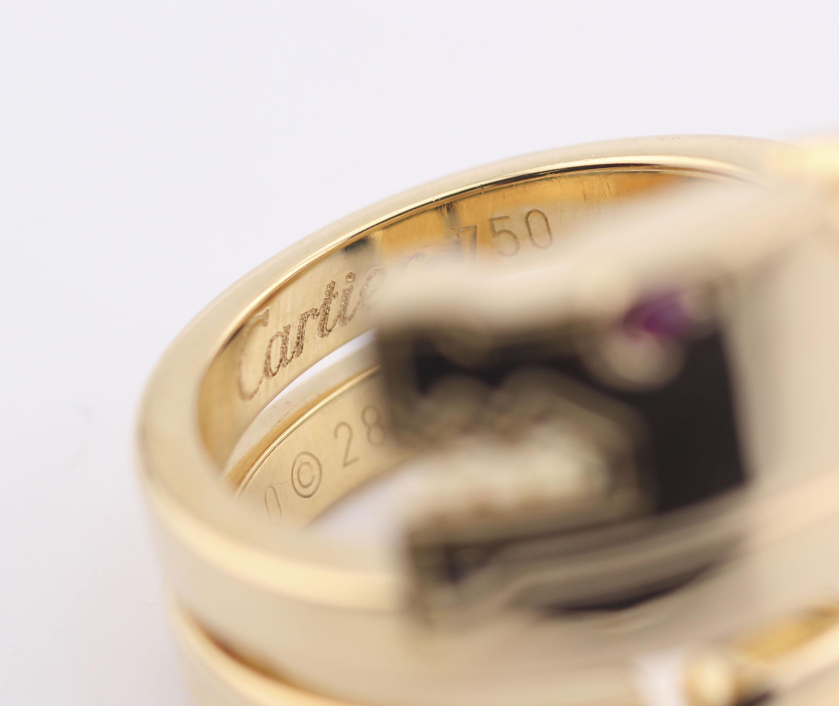 Cartier Le Baiser Du Dragon Ruby  18k Yellow Gold Ring Size 5-5.25 1