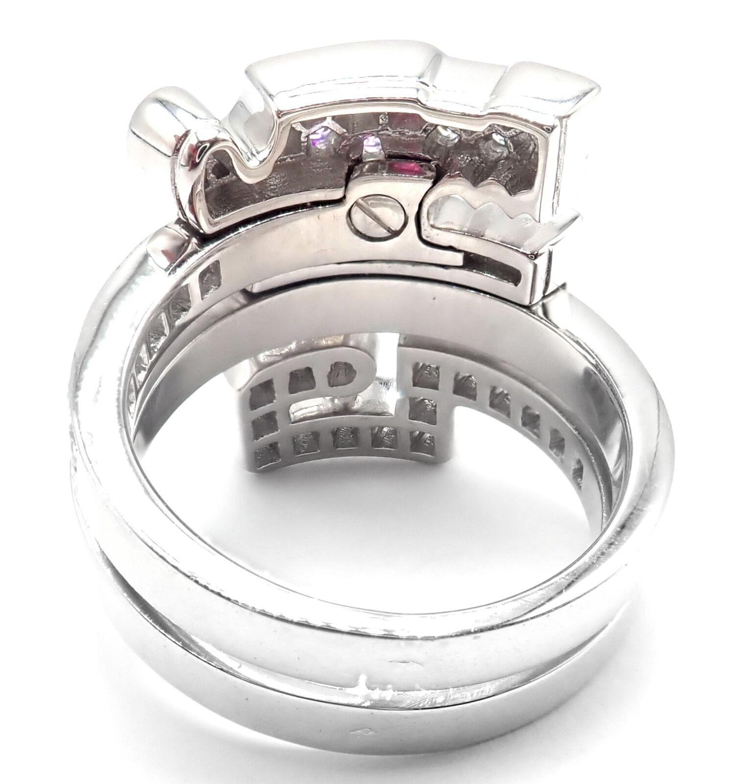 Brilliant Cut Cartier Le Baiser Du Dragon Ruby Diamond Gold Ring For Sale