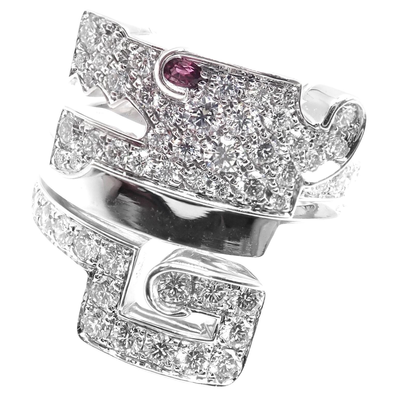 Cartier Le Baiser Du Dragon Ruby Diamond Gold Ring For Sale