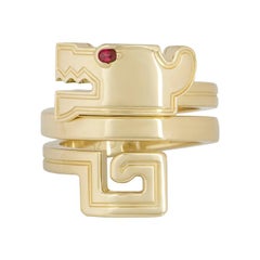 Cartier Le Basier Du Dragon Ruby Eye Yellow Gold Ring