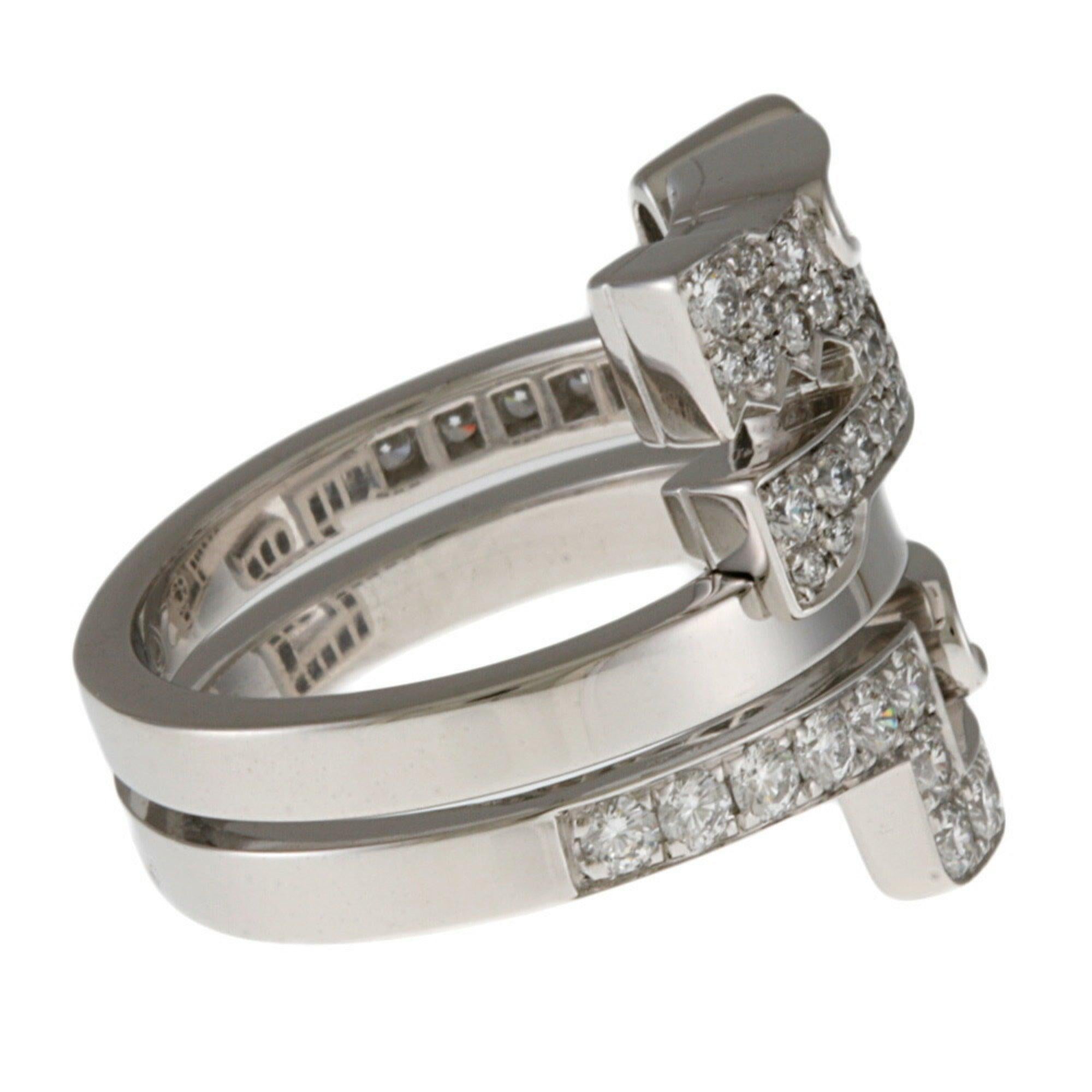 Women's Cartier Le Bezedud Dragon Diamond Ring in 18K White Gold For Sale