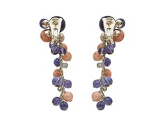Cartier Le Délices de Goa 18k Yellow Gold, Amethyst, Coral, and Diamond Earrings