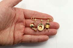 Cartier Le Jardinier 8k Gold Gardening Charm Brooch Pin
