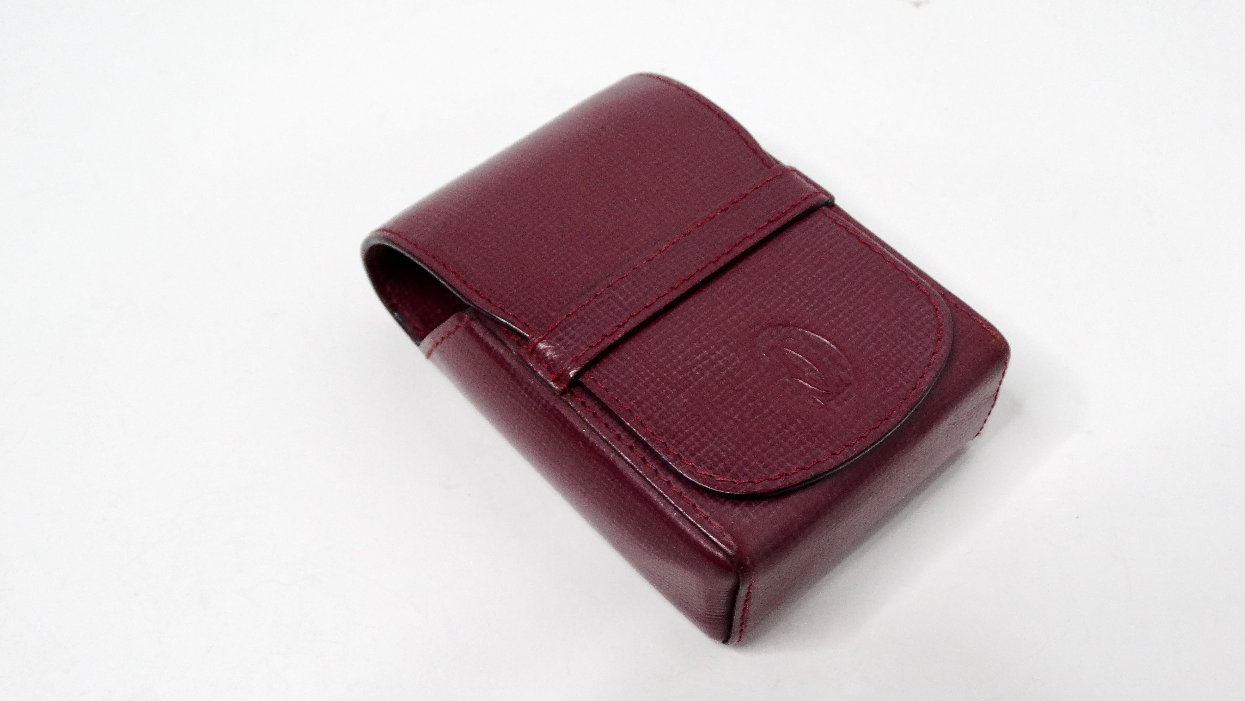 Cartier Le Must de Cartier Burgundy Leather Pouch circa 1980s For Sale 2