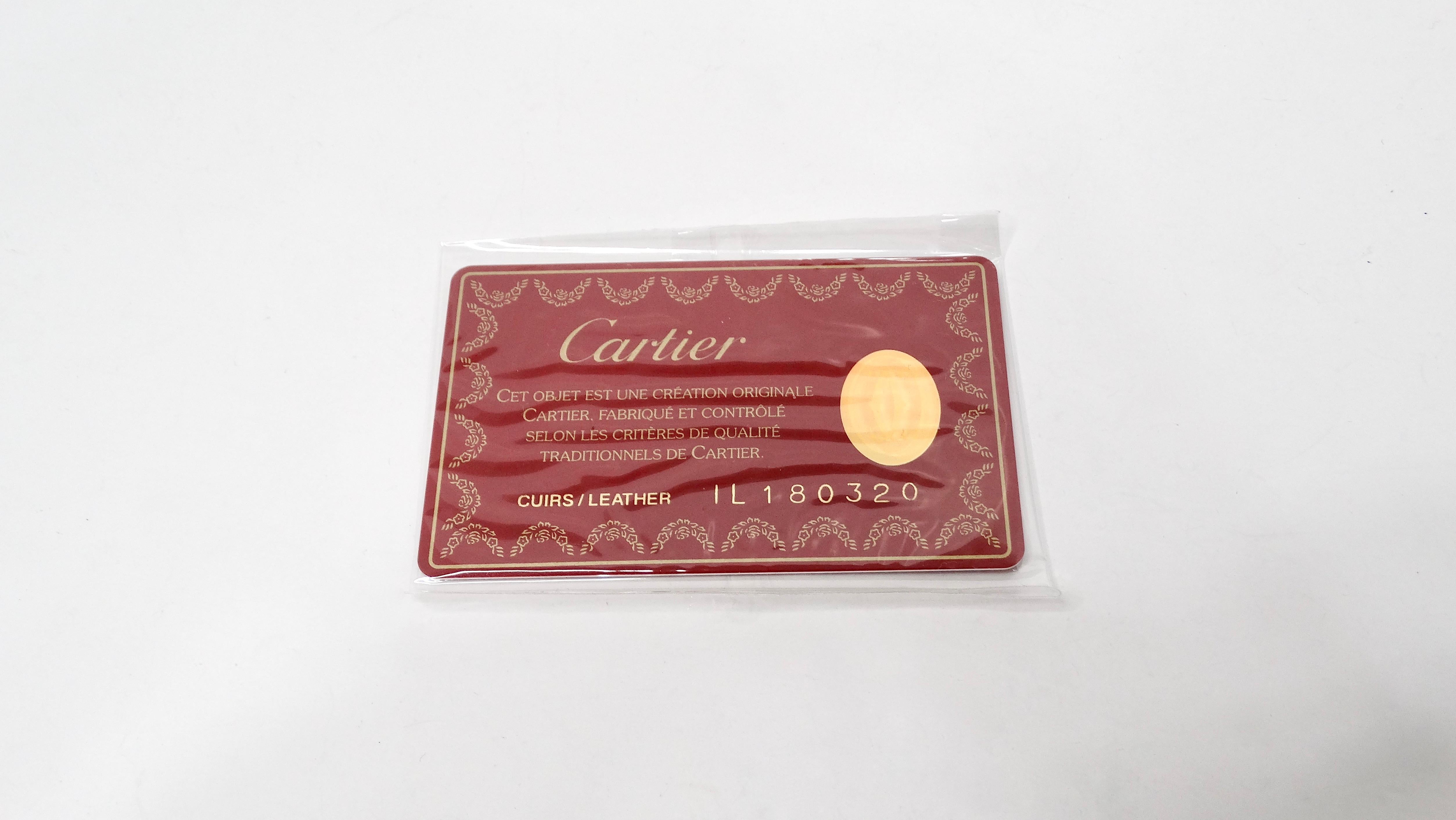 Cartier Le Must de Cartier Burgundy Leather Pouch circa 1980s For Sale 3