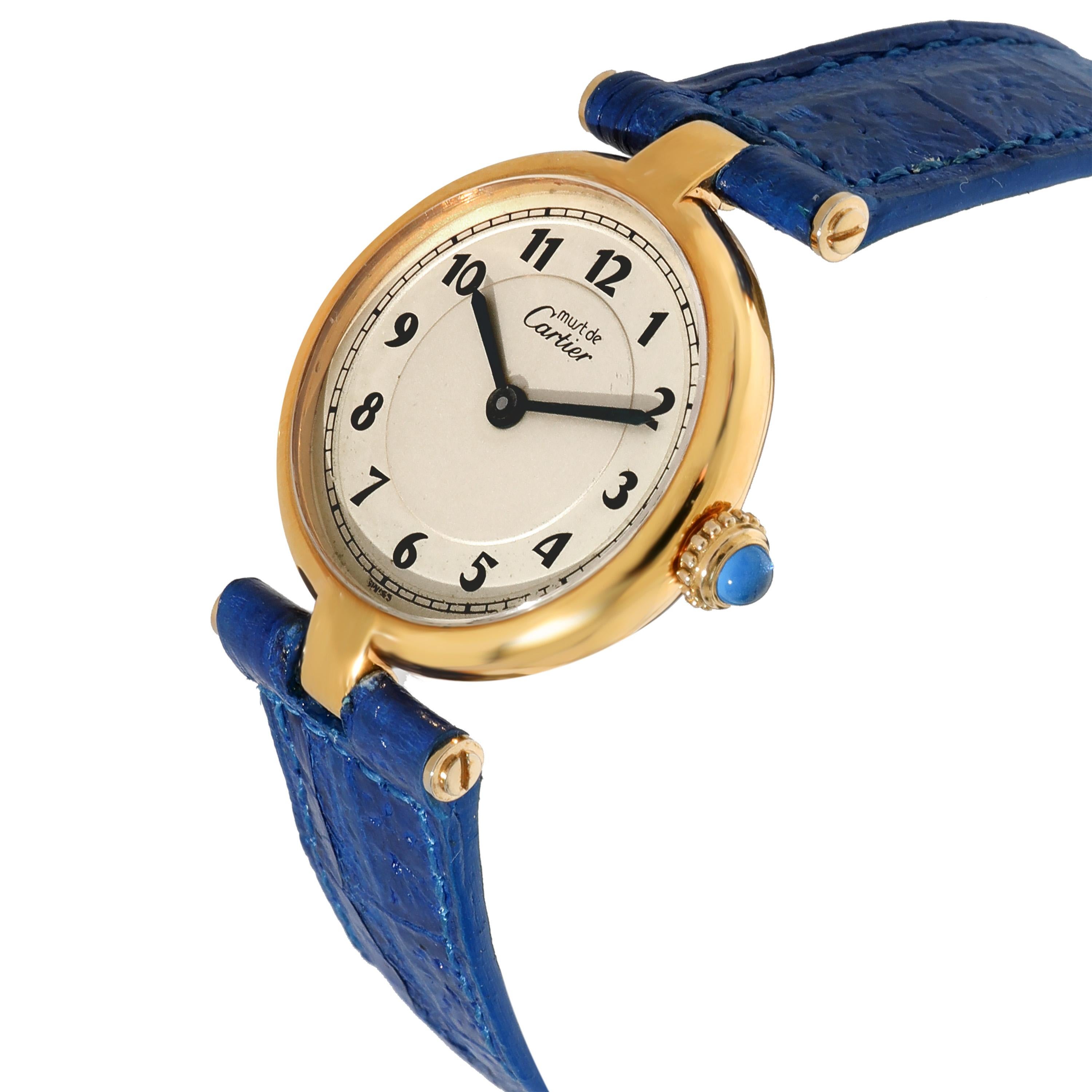 Cartier Le Must de Cartier VLC 019212 Damenuhr in  Vermeil im Zustand „Hervorragend“ in New York, NY