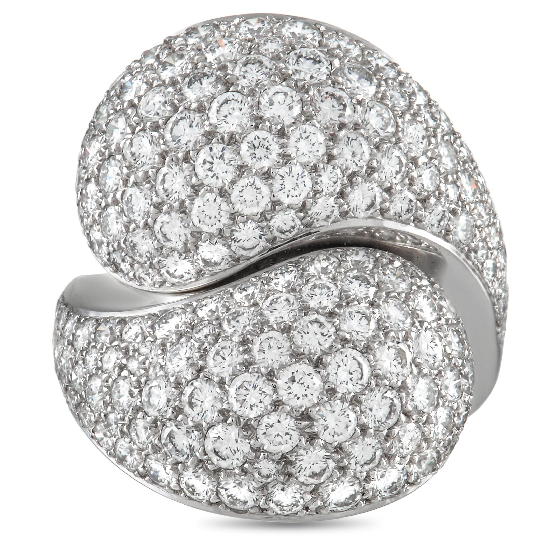 Round Cut Cartier Le Yin et Le Yang 18K White Gold 5.25 Ct Diamond Ring