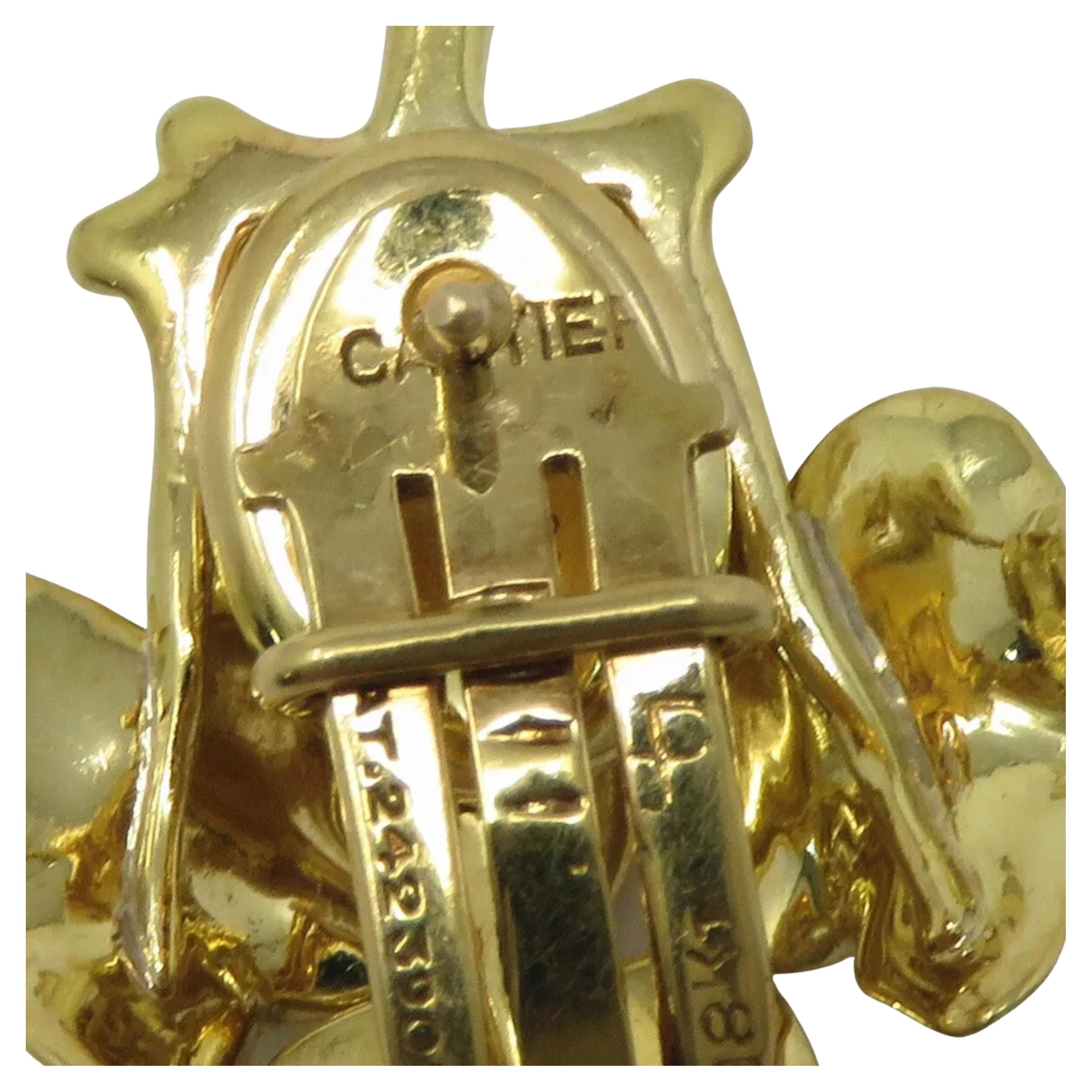 Contemporaneo Orecchini Cartier Leaf in oro giallo 18 carati in vendita