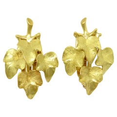 Cartier Leaf 18k Yellow Gold Earrings