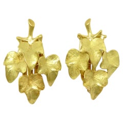 Cartier Leaf 18k Yellow Gold Earrings