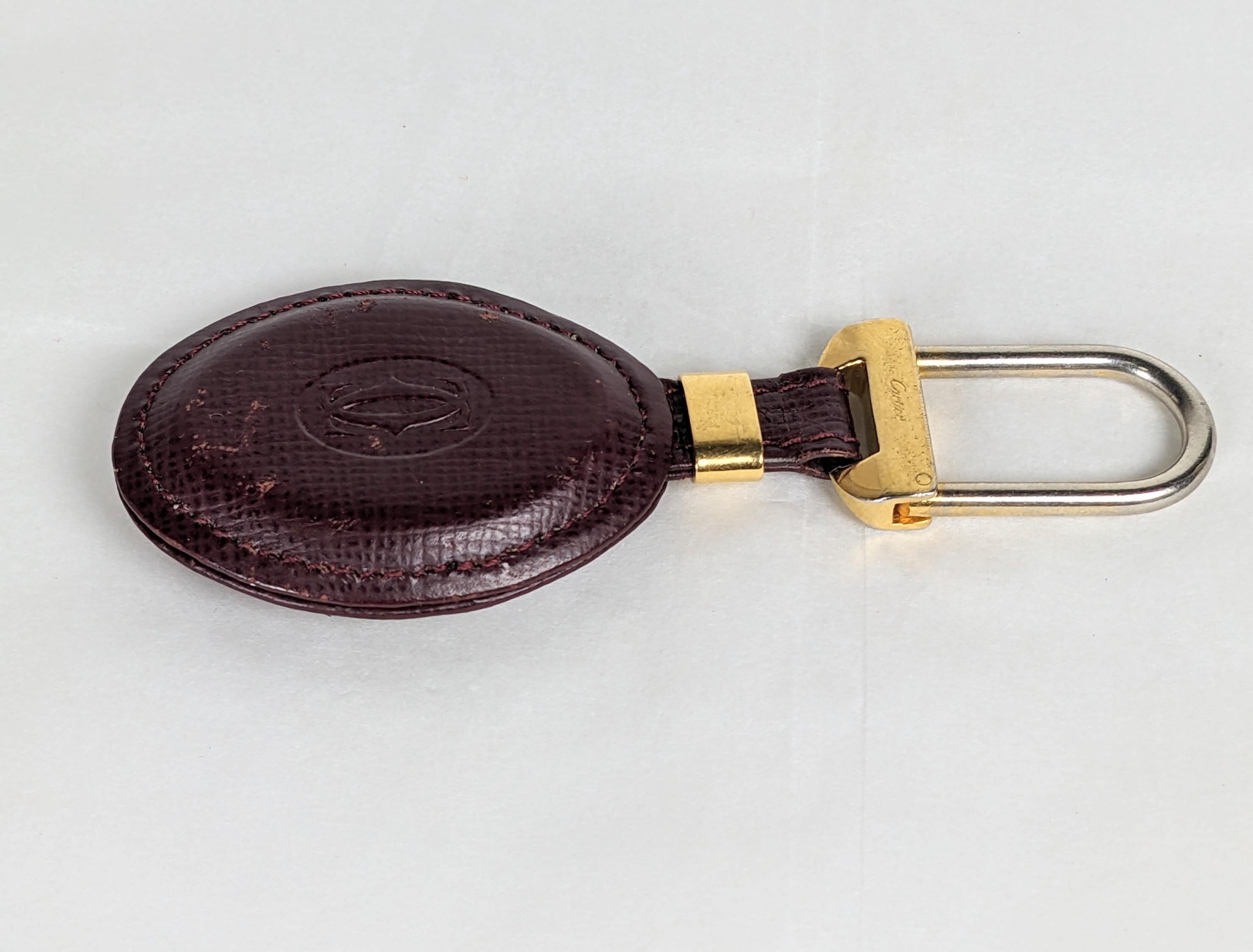 Black Cartier Leather Fob Key Holder For Sale