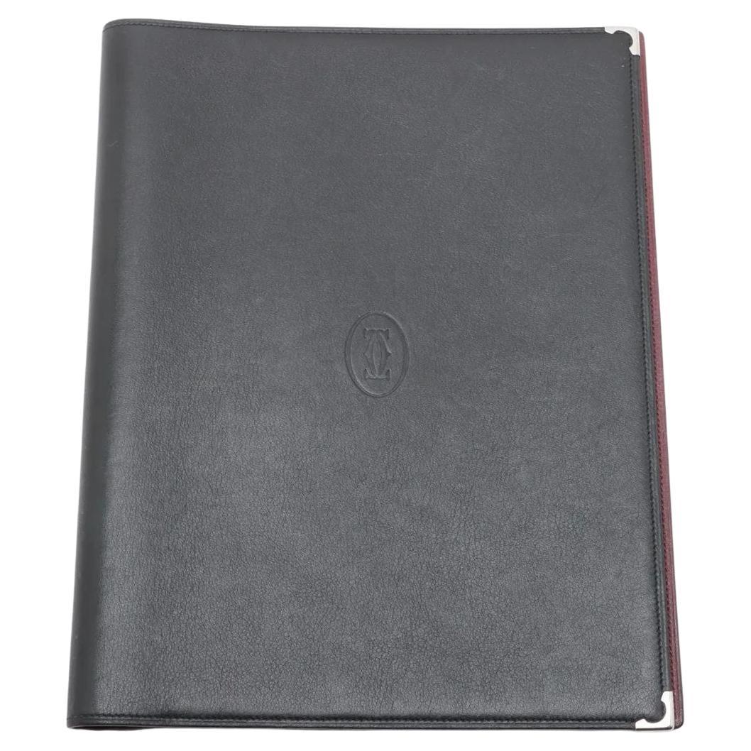 Cartier Leder Notebook Abdeckung Schwarz im Angebot