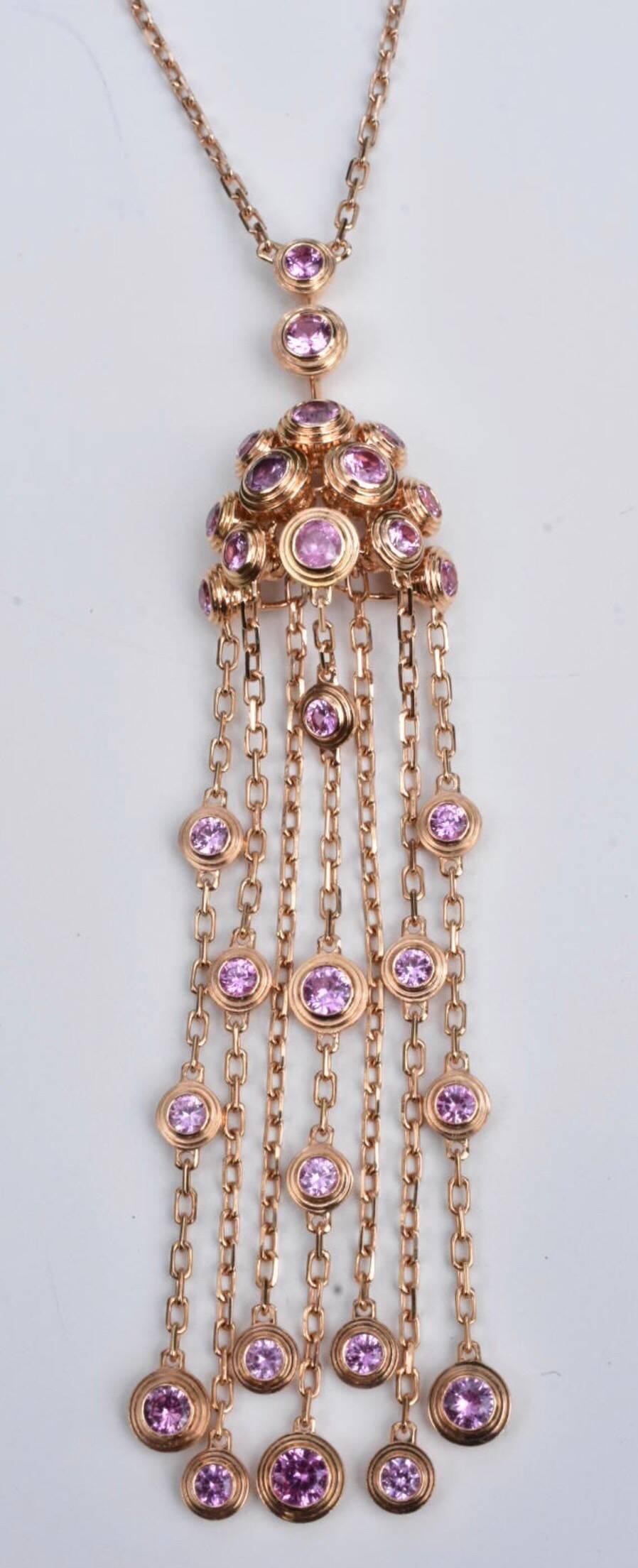 Cartier Legers Pink Sapphire Necklace 4