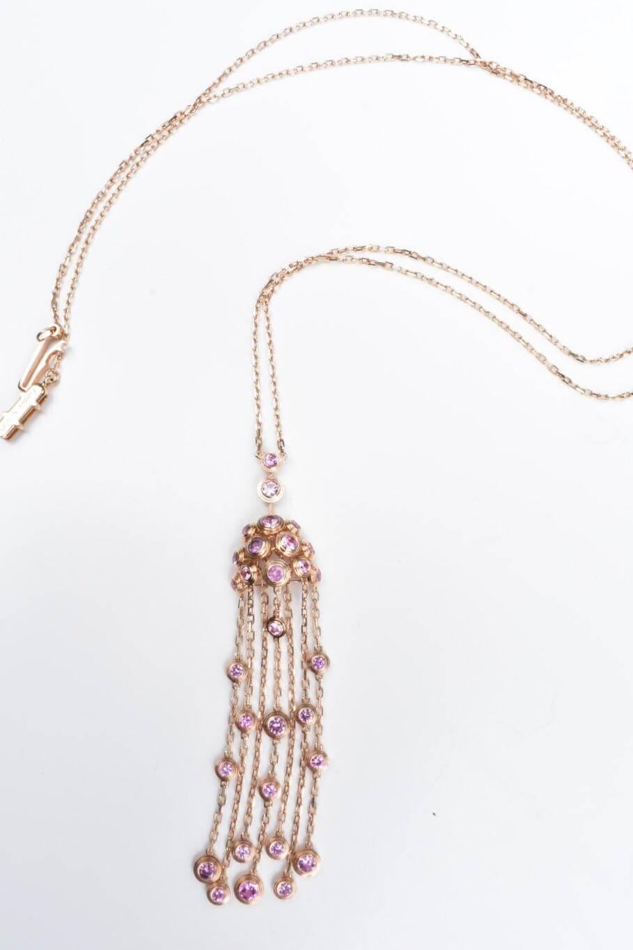 Contemporary Cartier Legers Pink Sapphire Necklace