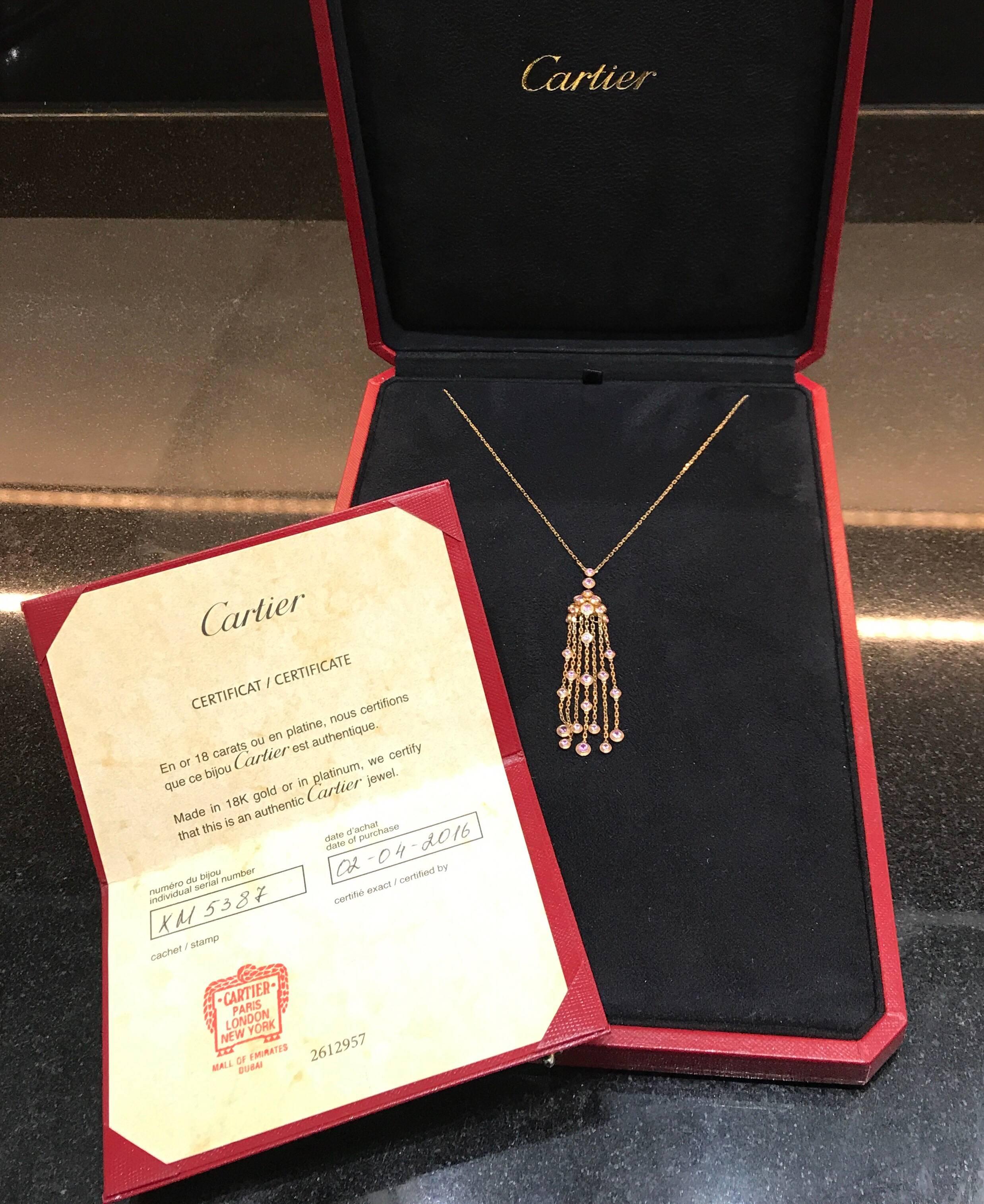 Cartier Legers Pink Sapphire Necklace 1
