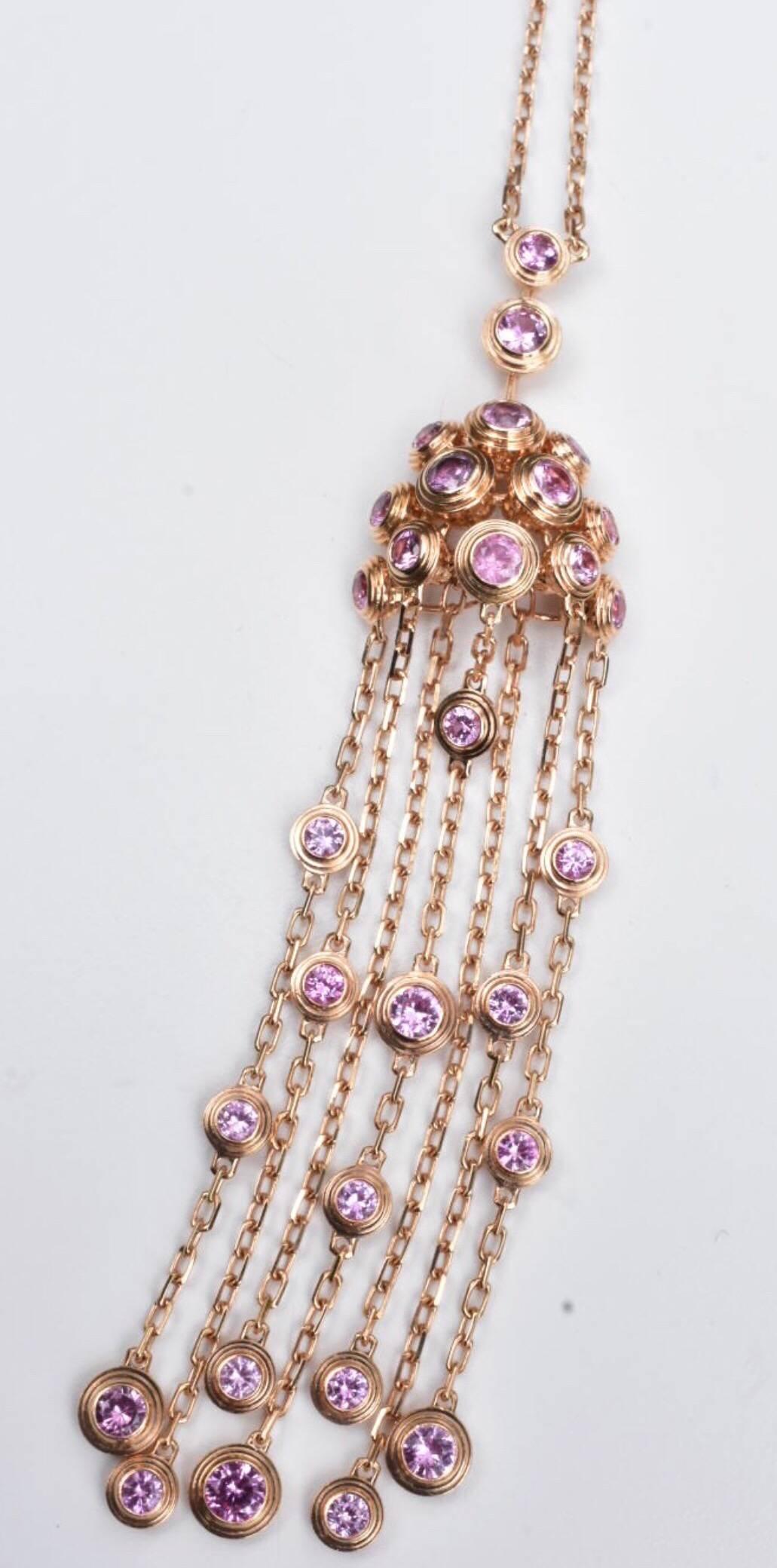Cartier Legers Pink Sapphire Necklace 3