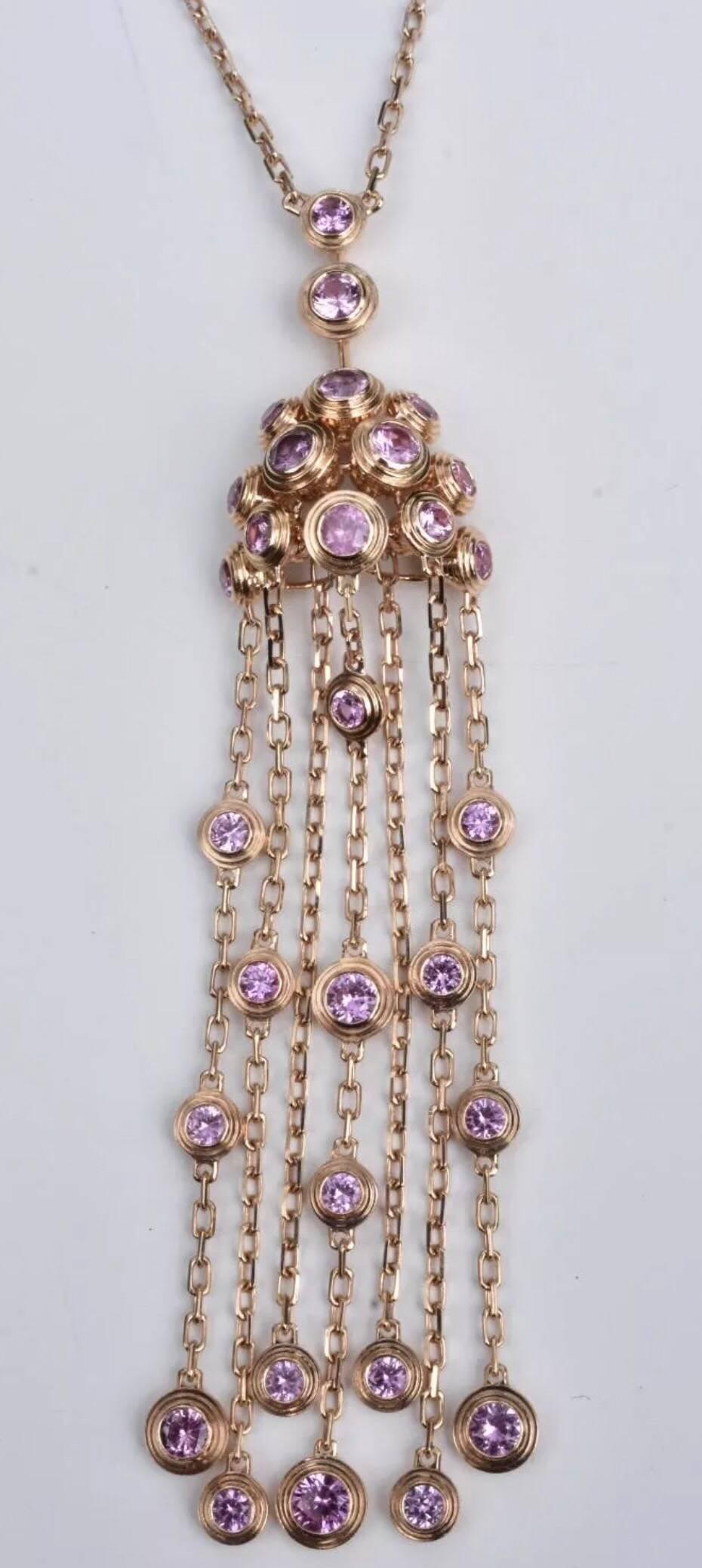 Cartier Legers Pink Sapphires Necklace For Sale 3