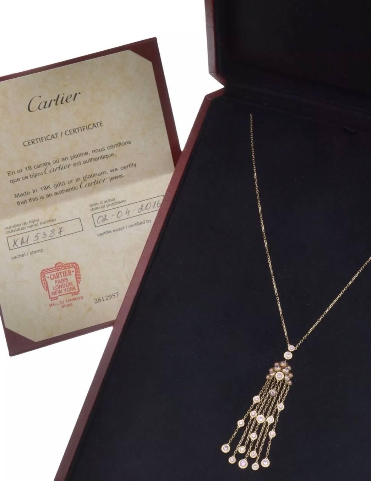 A Cartier necklace from the ‘Legers’ collection set in 18k rose gold. The necklace features thirty brilliant-cut pink sapphires of approx 1.24 carats set to a plain rose gold necklace of approx 22 inches

The necklace is sold with the original case,