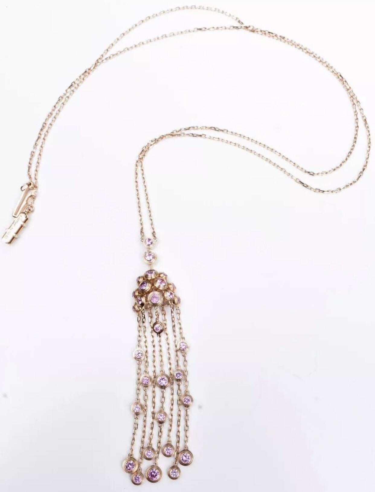 Cartier Legers Pink Sapphires Necklace In Excellent Condition For Sale In London, GB