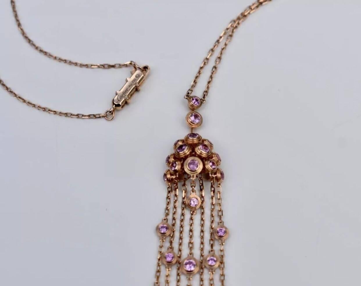Cartier Legers Pink Sapphires Necklace For Sale 1