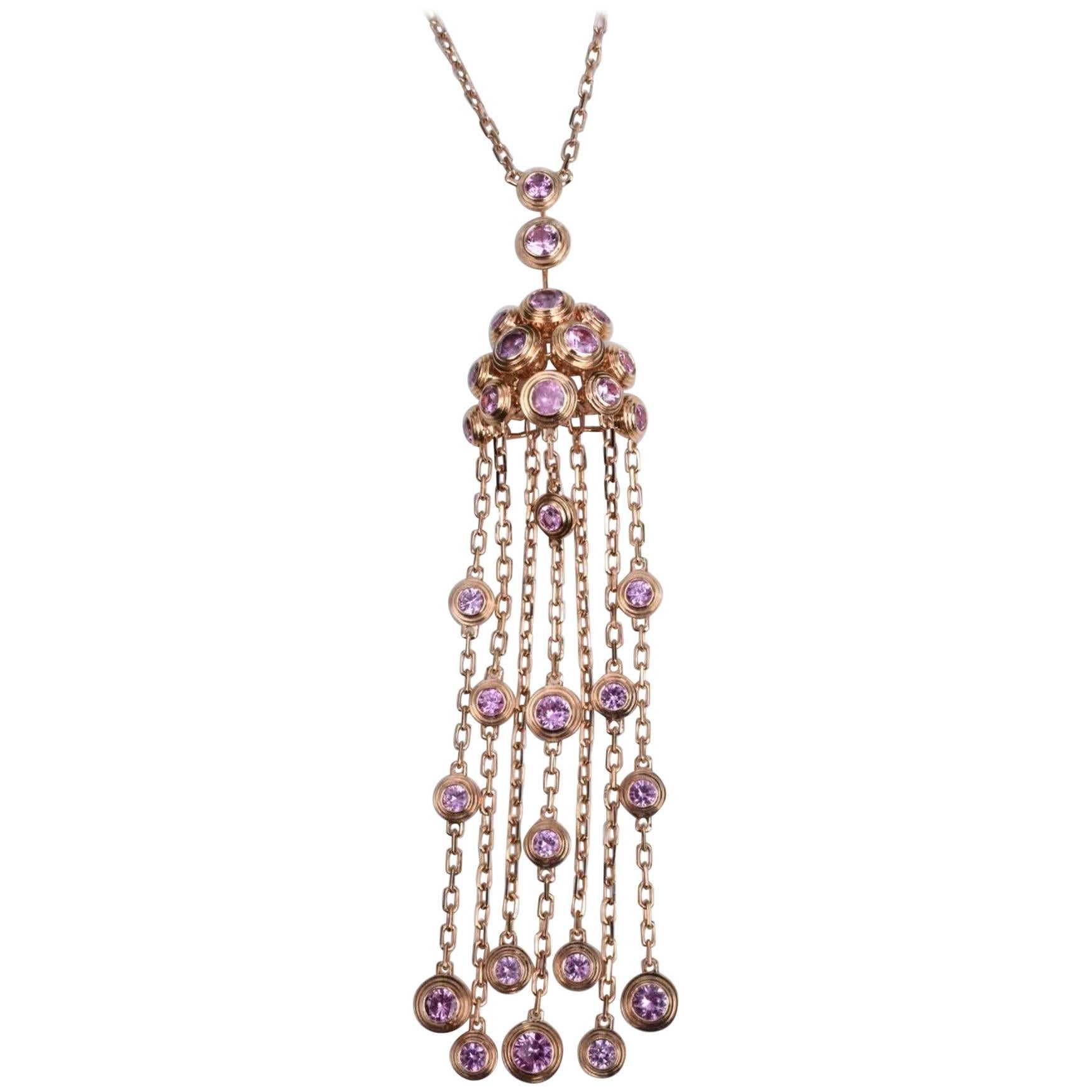 Cartier Legers Pink Sapphires Necklace For Sale