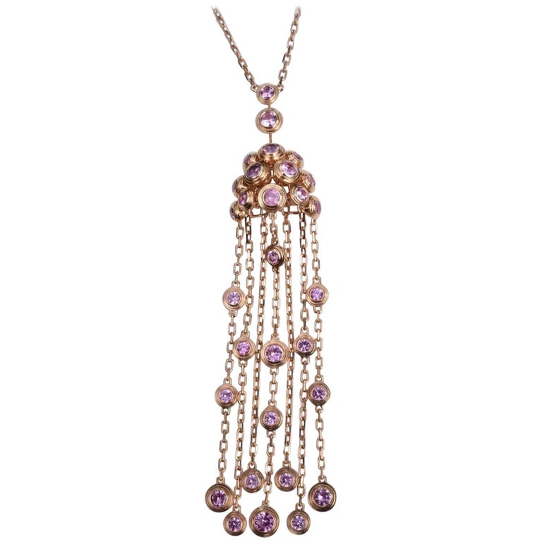 Cartier Legers Pink Sapphires Necklace For Sale at 1stDibs