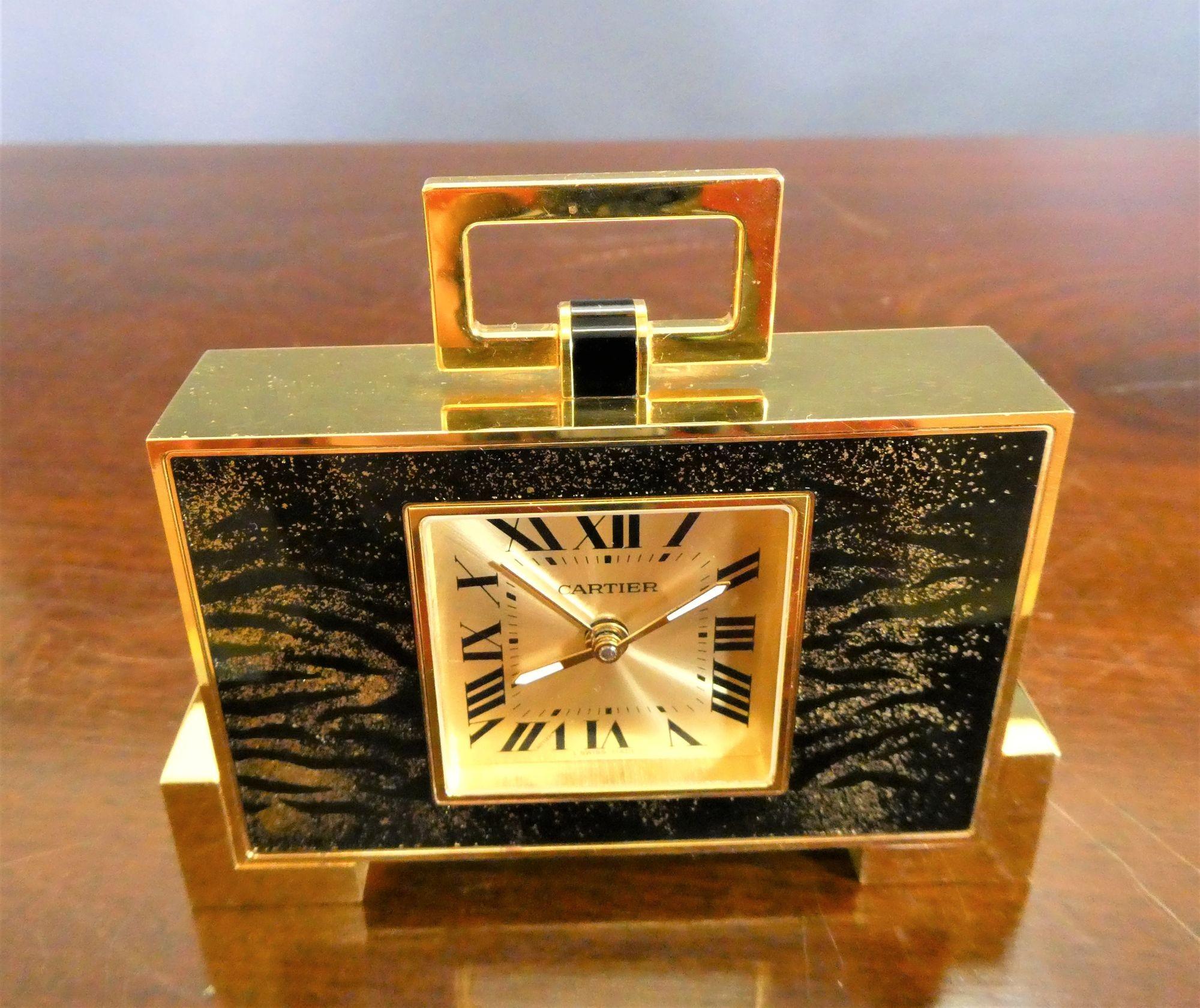 Cartier 'Leopard Print' Travel Alarm Clock For Sale 3
