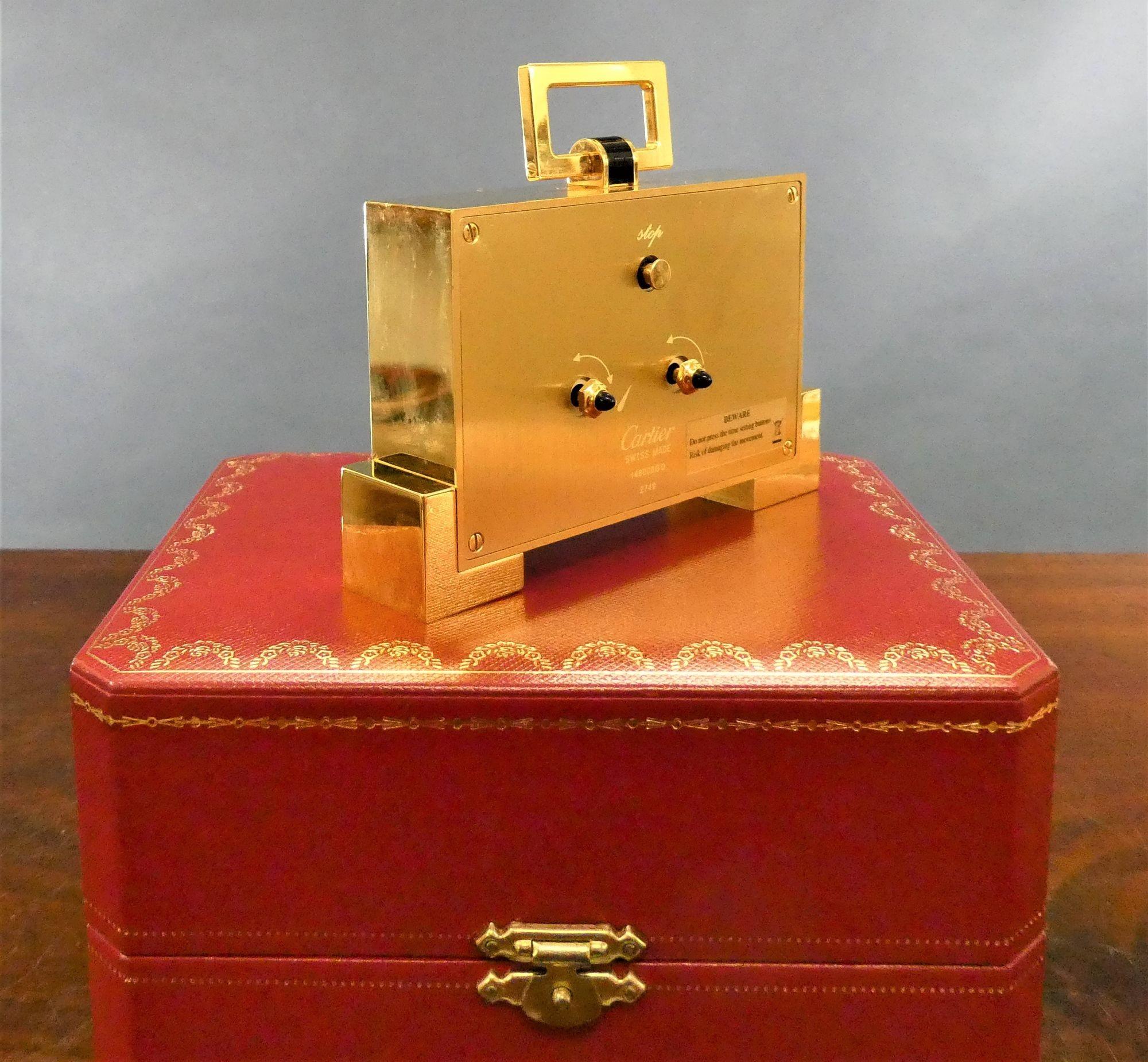 Cartier 'Leopard Print' Travel Alarm Clock In Good Condition For Sale In Norwich, GB