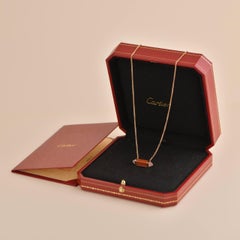 Cartier Les Berlingots 18k Rose Gold Pink Chalcedony Pendant Necklace