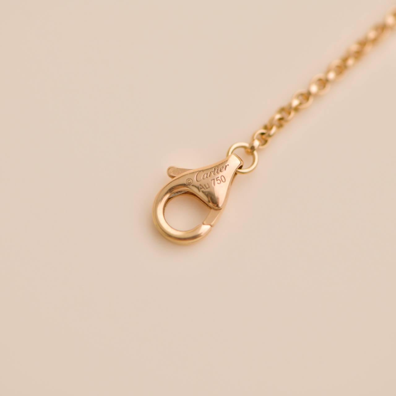 Cartier Les Berlingots 18k Rose Gold Pink Chalcedony Pendant Necklace For Sale 2