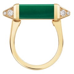 Cartier Les Berlingots De Cartier Malachite 0.33ct Semi-Paved Ring Yellow Gold