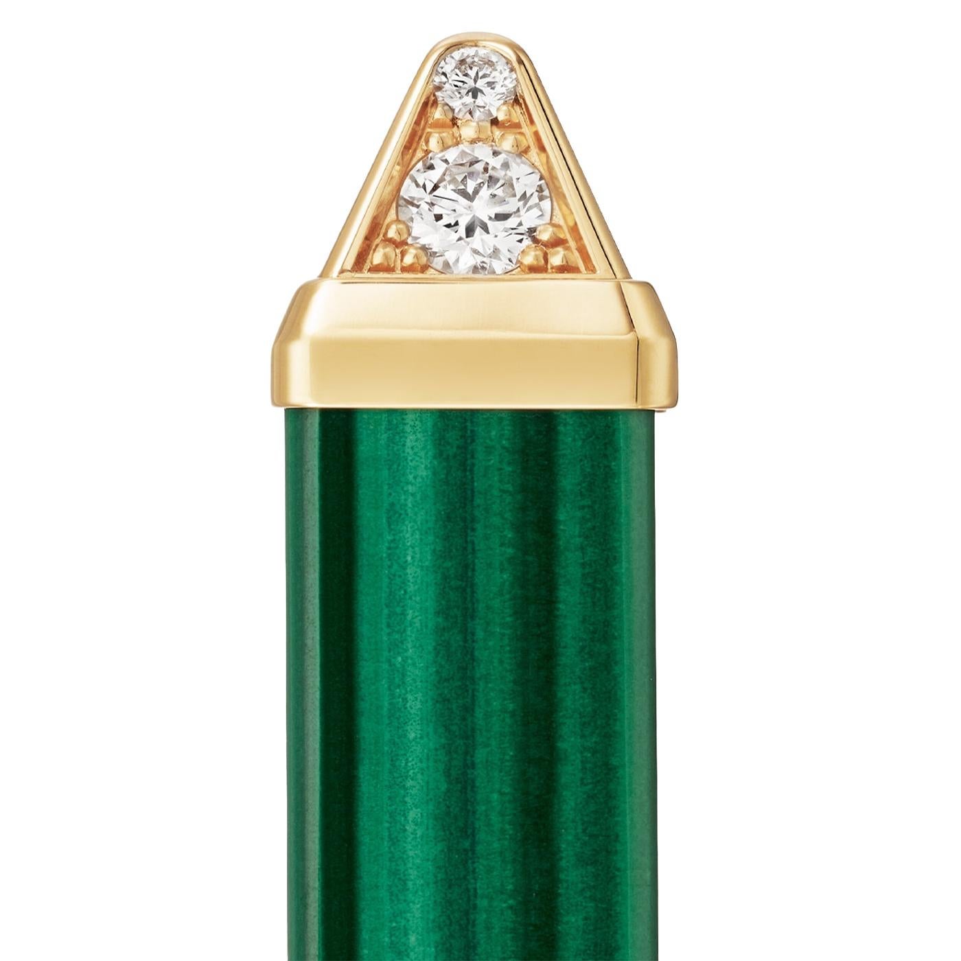 Moderniste Cartier Les Berlingots De Cartier Bague Malachite 0.33ct Semi-Paved Or Jaune en vente